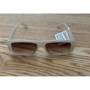 A New Day Womens White Oversized Plastic Frame Sunglasses